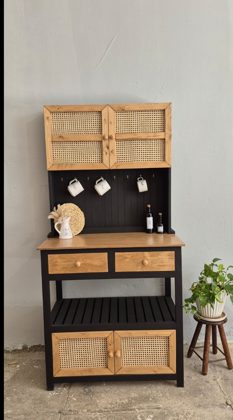 کافی بار چوبی مشکی قهوه ای مدل (d170)