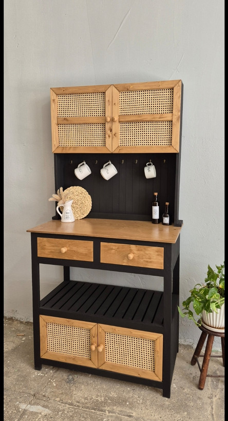 کافی بار چوبی مشکی قهوه ای مدل (d170)